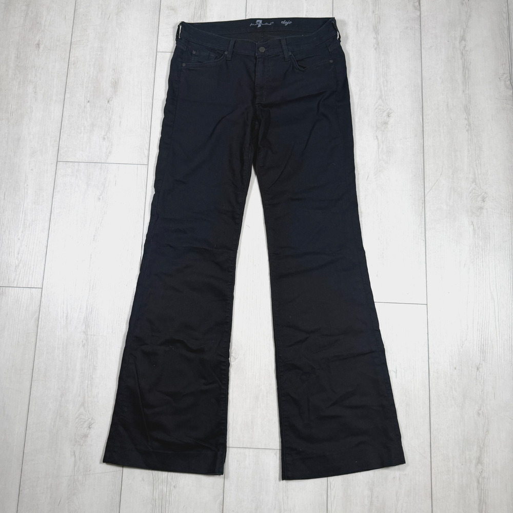 7 For All Mankind Dojo Flared Jeans 31 x 34 Low Rise Dark Wash Denim